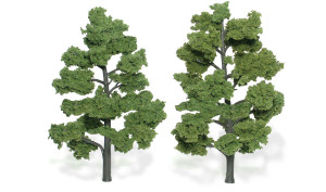 Woodland Scenics ~ Ready Made Tree, Light Green ~ 6" to 7" (2) ~ TR1515