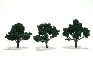 Woodland Scenics ~ Ready Made Tree, Dark Green ~ 3" to 4" (3) ~ TR1508