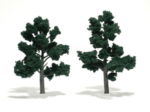 Woodland Scenics ~ Ready Made Tree, Dark Green ~ 5" to 6" (2) ~ TR1514