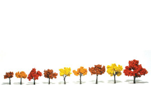Woodland Scenics ~ Ready Made Tree, Fall ~ 1.25" to 3" (9) ~ TR1540