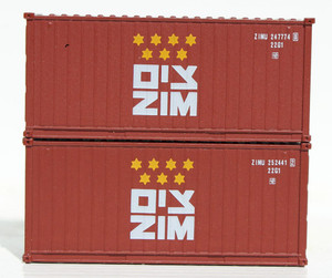 Jacksonville Terminal Company ~ N Scale ~ 20' Std Height Containers ZIM ~ 2 Pack ~ 205341