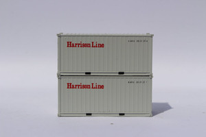 Jacksonville Terminal Company ~ N Scale ~ 20' Std Height Containers Harrison Line (2) ~205434