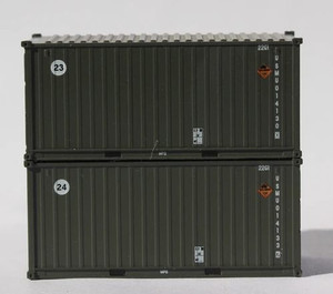 Jacksonville Terminal Company ~ N Scale ~ 20' Standard Height Containers, USMU (2) ~ 205450