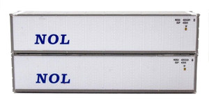 Jacksonville Terminal JTC ~ N Scale ~ NOL 40' Std Height Smooth Side Containers ~ 405658