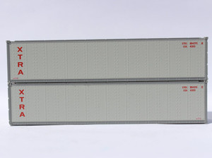 Jacksonville Terminal JTC ~ N Scale ~ 40' Height Smooth Side Containers, Xtra Lease (2) ~ 405663