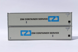 Jacksonville Terminal JTC ~ N Scale ~ 40' Height Smooth Side Containers, ZIM (2) ~ 405664