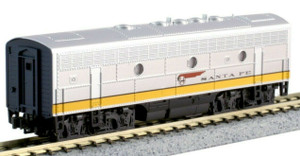 KATO ~ N Scale ~ EMD F7B Santa Fe Yellow Bonnet ~ 176-2215