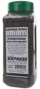 Scenic Express ~ Natural Stone Ballast #40 ~ Blended ~ 1 Quart .95L ~ 0353