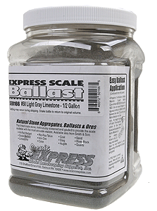 Scenic Express~ Natural Stone Ballast #50 for HO or N ~ Light Gray ~ 1/2 Gallon ~ 0166