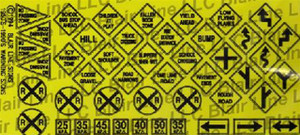 Blair Line ~ N Scale ~ Traffic Signs (Black Text on Safety Yellow) ~ 006