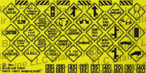 Blair Line ~ N Scale ~ Traffic Signs #4 (Black Text on Safety Yellow) ~ 010