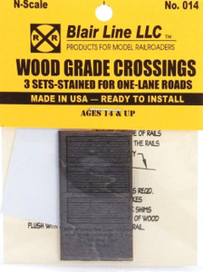 Blair Line ~ N Scale ~ Wood Grade Crossing Kits, One Lane (3 Sets) ~ 014