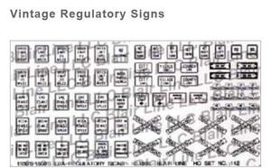Blair Line ~ N Scale ~ Highway Signs Vintage Regulatory 1930s-1950s Black White  ~ 042
