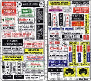 Blair Line ~ N Scale ~ Main Street II Storefront Signs ~ 054
