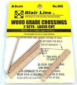 Blair Line ~ N Scale ~ Laser-Cut Wood Grade 2-Lane Crossings (2 Sets) ~ 065