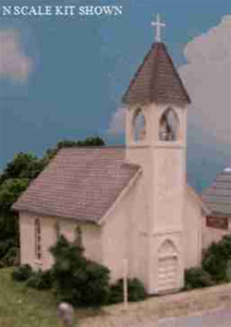 Blair Line ~ N Scale ~ Wood Frame Church Kit ~ 069