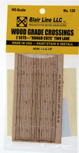 Blair Line ~ HO Scale ~ Laser-Cut Two-Lane "Rough Cut" Wood Grade Crossing (2) ~ 120