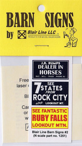 Blair Line ~ N Scale ~ Barn Decals Set #2 ~ 1251