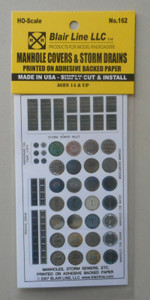 Blair Line ~ HO Scale ~ Manhole Covers & Storm Drains ~ 162