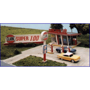 Blair Line ~ HO Scale ~ Clark Oil Gas Station Laser-cut Kit ~187