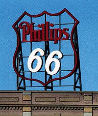 Blair Line ~ HO/S/O Scale ~ Phillips 66 Laser-Cut Billboard Kit ~ 2504