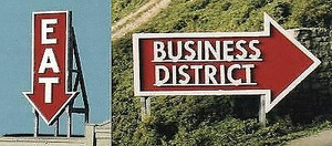 Blair Line ~ HO/S/O Scale ~ Eat/Business District Sign Kit ~ 2532