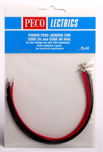 Peco ~ Power Feed Terminal Joiners ~ For Code 55, 70, 75 & 80 Rail ~ 4 Pair ~ PL-82