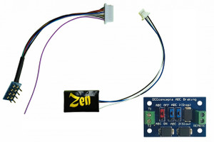 DCCconcepts ~ Zen Black DCC Decoder ~ Mini ~ 8 Pin Harness ~ 4 Function ~ 1 ABC Module ~ DCD-ZNmini.4A