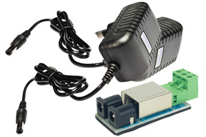 DCCconcepts ~ 12v DC Split Power Supply Kit ~ PCB & 2x Universal Wall Plugs ~ DCP-SPS12