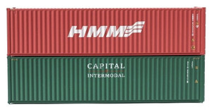 Jacksonville Terminal JTC ~ N Scale ~ 40' Containers with Magnetic System, HMM/Capital (2) ~ 405803
