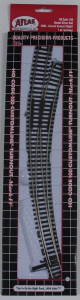 Atlas ~ HO Scale ~ Code 100 ~ Customline Curved Turnout ~ Right ~ 288