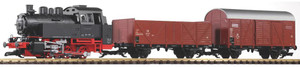 PIKO ~ G Scale ~ DB BR80 Freight Train Starter Set w/ Analog Sound and Smoke ~ 38120