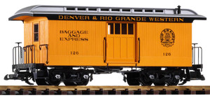 PIKO ~ G Scale (D&RGW) Wood Baggage Car #127 ~ 38603