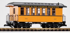 PIKO ~ G Scale ~ Denver & Rio Grande Western (D&RGW) Wood Coach #337 ~ 38610