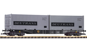 PIKO ~ G Scale ~ DR IV Flatcar w/2 20' Containers, Duetrans ~ 37752