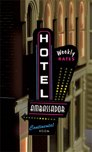 Miller Engineering ~ N or HO Scale ~ Animated Sign Hotel Vertical Right ~ 68822R