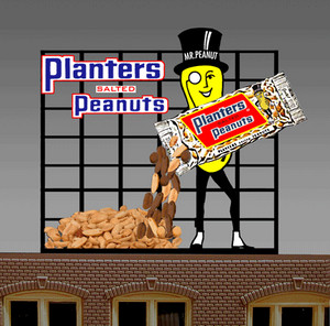Miller Engineering ~ HO or N Scale ~ Planters Peanuts Small ~ 2" wide x 2.5 T ~ 7062