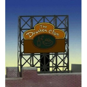 Miller Engineering ~ N or Z Scales ~ Drunken Clam Billboard Small ~ 338885