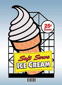 Miller Engineering ~ HO or N Scale ~ Ice Cream Cone Animated Billboard ~ 443002
