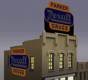 Miller Engineering ~ HO or O Scale ~ Rexall Animated Billboards ~ 7581