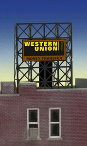 Miller Engineering ~ N or Z Scale ~ Western Union Animated Rooftop Billboard ~ 338940