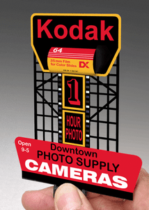 Miller Engineering ~ HO or N Scale ~ Animated 3D Kodak Billboard ~ 440902