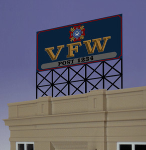 Miller Engineering ~ HO or N Scale ~ VFW Animated Neon Billboard ~ 441252