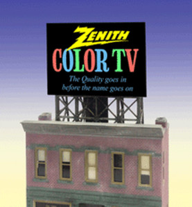 Miller Engineering ~ N or Z Scale ~ Zenith Animated Rooftop Billboard ~ 338860