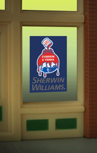 Miller Engineering  ~ HO or O Scale ~ Sherwin Williams Window Sign ~ 8935