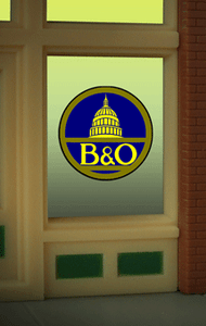 Miller Engineering ~ HO or O Scale ~ B&O Window Sign ~ 9060