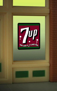 Miller Engineering ~ HO or O Scale ~ 7up Window Sign ~ 8945