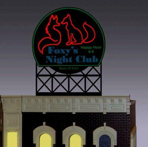 Miller Engineering ~ S or O Scale ~ Foxy's Night Club Animated Billboard ~ 882251
