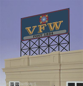 Miller Engineering ~ HO or O Scale ~ VFW Animated Neon Billboard ~ 881251