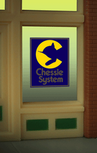Miller Engineering ~ HO or O Scale ~ Chessie Window Sign ~ 9070